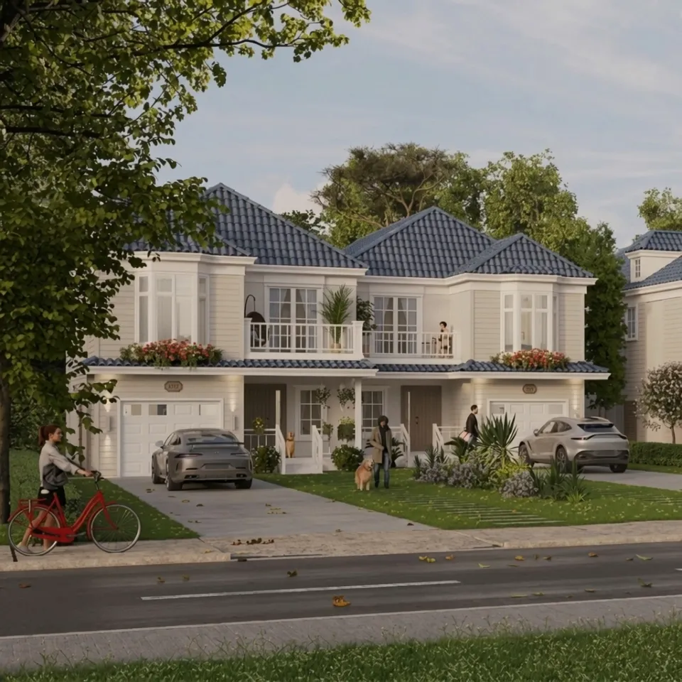 Maple Place semi-detached home exterior, Bracebridge Muskoka
