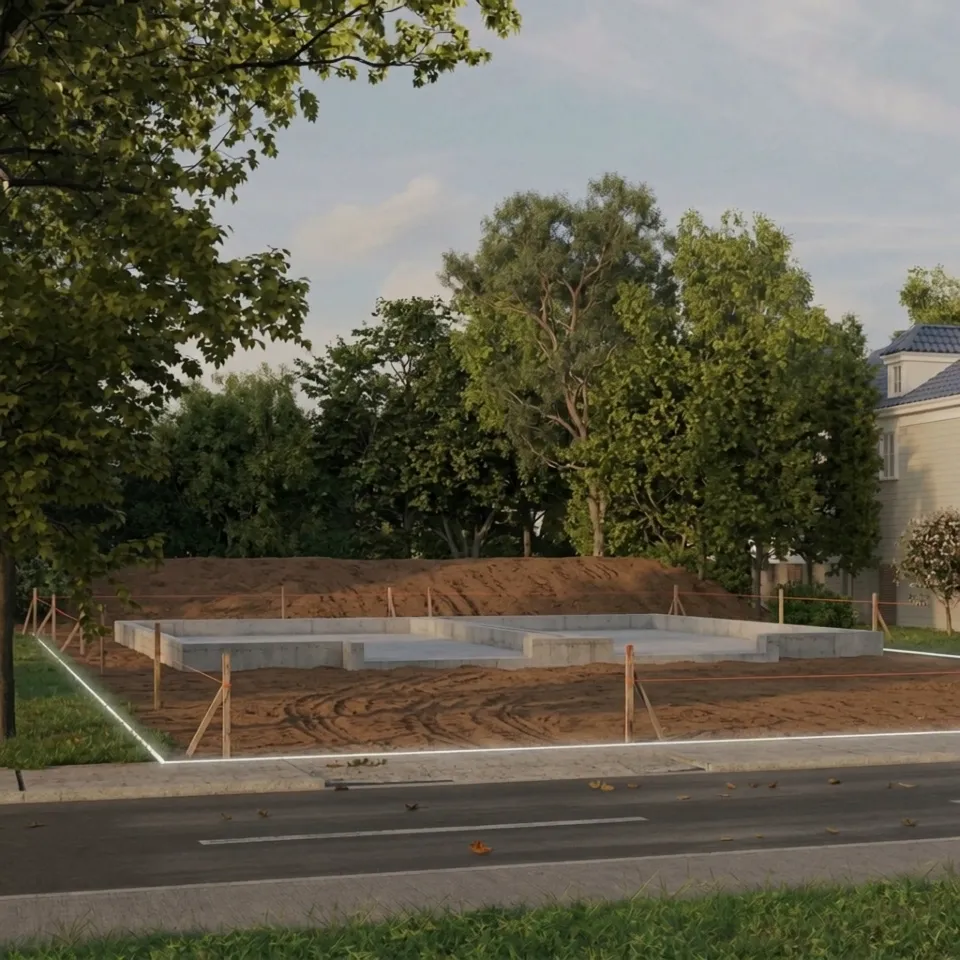Maple Place foundation and site preparation on Maple Street, Bracebridge